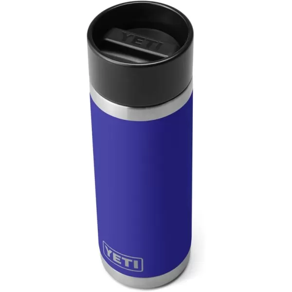 YETI Rambler 18 oz Bottle, Stainless Steel, Vacuum Insulated, with Hot Shot Cap, Black