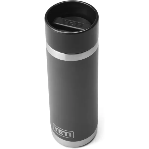 YETI Rambler 18 oz Bottle, Stainless Steel, Vacuum Insulated, with Hot Shot Cap, Black