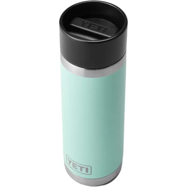 YETI Rambler 18 oz Bottle, Stainless Steel, Vacuum Insulated, with Hot Shot Cap, Black