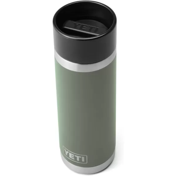 YETI Rambler 18 oz Bottle, Stainless Steel, Vacuum Insulated, with Hot Shot Cap, Black