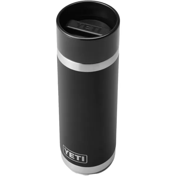 YETI Rambler 18 oz Bottle, Stainless Steel, Vacuum Insulated, with Hot Shot Cap, Black