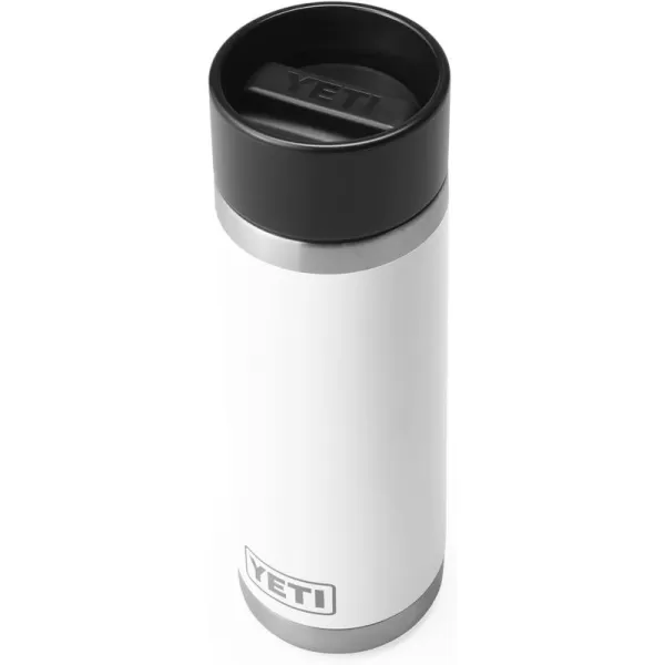 YETI Rambler 18 oz Bottle, Stainless Steel, Vacuum Insulated, with Hot Shot Cap, Black