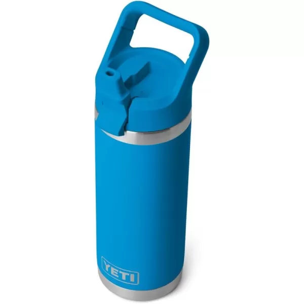 YETI Rambler 18 oz Bottle, Vacuum Insulated, Stainless Steel with Straw Cap, Navy