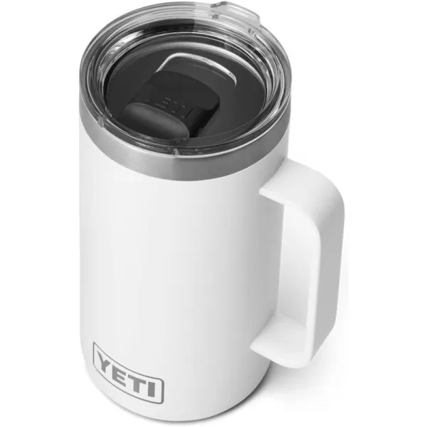 YETI Rambler 24 oz Mug, Vacuum Insulated, Stainless Steel with MagSlider Lid, White