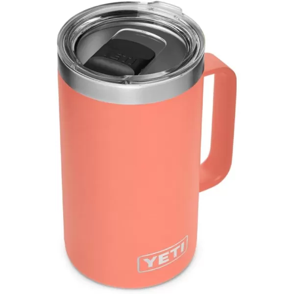 YETI Rambler 24 oz Mug, Vacuum Insulated, Stainless Steel with MagSlider Lid, White