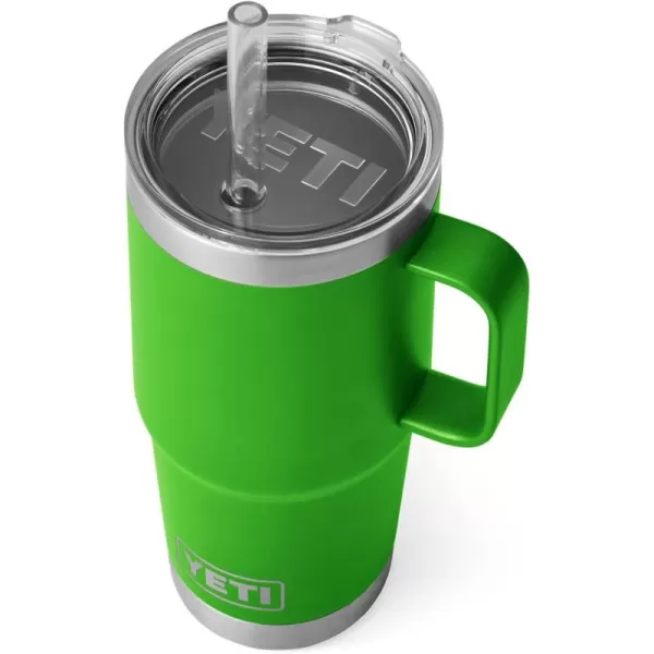 YETI Rambler 25 oz Tumbler with Handle and Straw Lid, Travel Mug Water Tumbler, Vacuum Insulated Cup with Handle, Stainless Steel, Power Pink