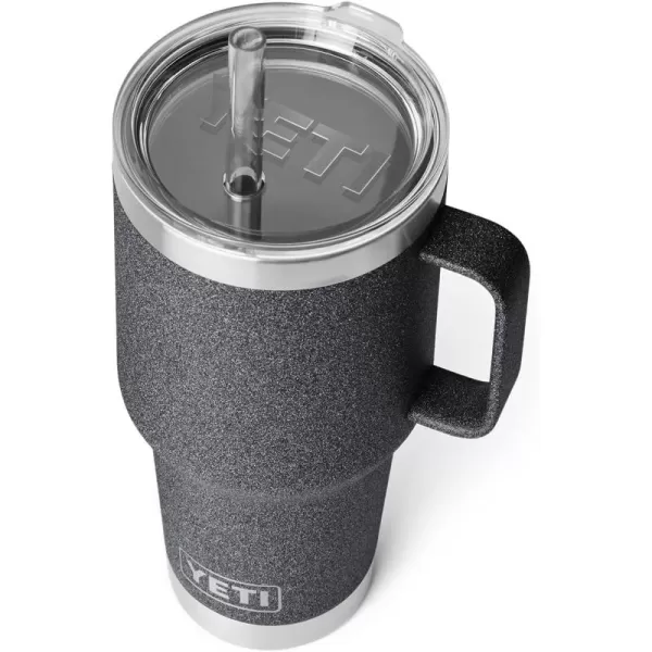 YETI Rambler 25 oz Tumbler with Handle and Straw Lid, Travel Mug Water Tumbler, Vacuum Insulated Cup with Handle, Stainless Steel, Power Pink