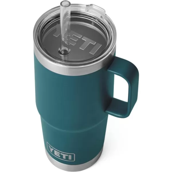 YETI Rambler 25 oz Tumbler with Handle and Straw Lid, Travel Mug Water Tumbler, Vacuum Insulated Cup with Handle, Stainless Steel, Power Pink