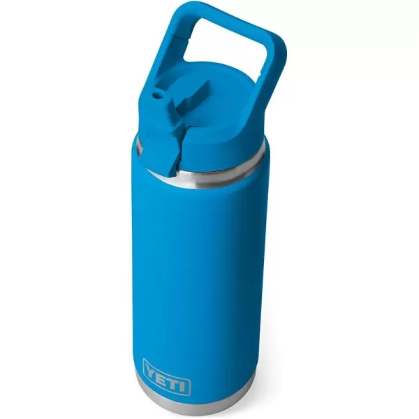 YETI Rambler 26 oz Bottle, Vacuum Insulated, Stainless Steel with Color Matching Straw Cap, King Crab