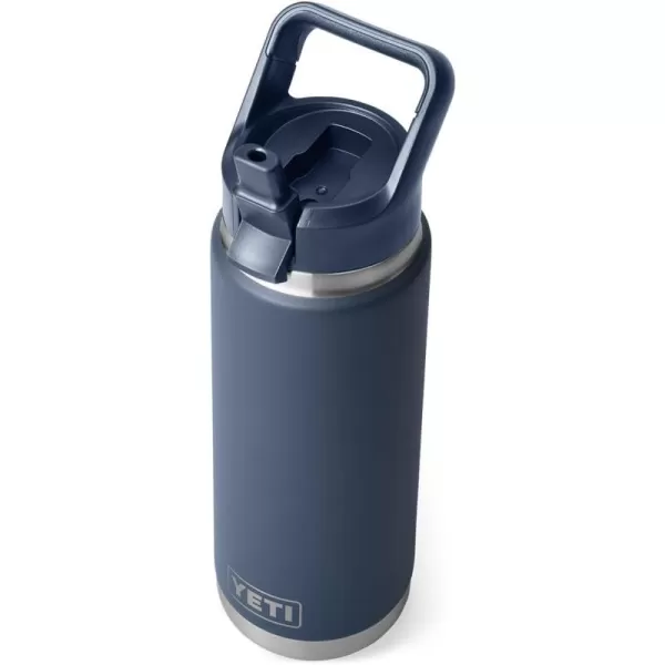YETI Rambler 26 oz Bottle, Vacuum Insulated, Stainless Steel with Color Matching Straw Cap, King Crab
