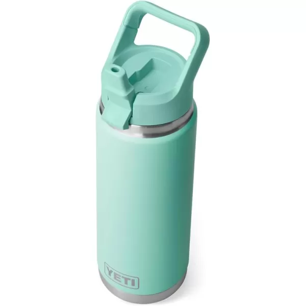 YETI Rambler 26 oz Bottle, Vacuum Insulated, Stainless Steel with Color Matching Straw Cap, King Crab