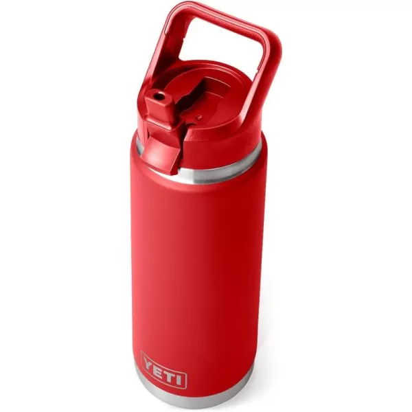 YETI Rambler 26 oz Bottle, Vacuum Insulated, Stainless Steel with Color Matching Straw Cap, King Crab