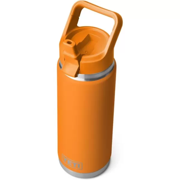 YETI Rambler 26 oz Bottle, Vacuum Insulated, Stainless Steel with Color Matching Straw Cap, King Crab