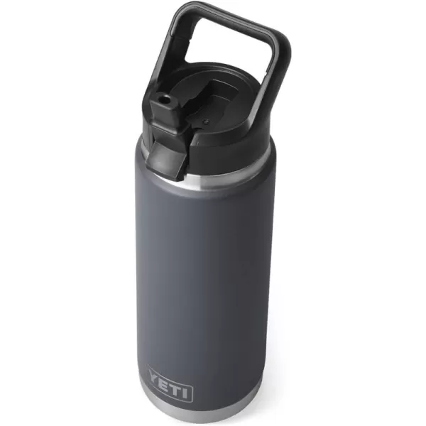 YETI Rambler 26 oz Bottle, Vacuum Insulated, Stainless Steel with Straw Cap, Navy
