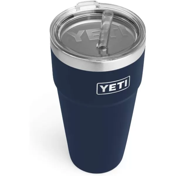 YETI Rambler 26 oz Straw Cup, Vacuum Insulated, Stainless Steel with Straw Lid, Charcoal