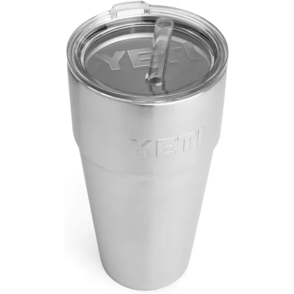 YETI Rambler 26 oz Straw Cup, Vacuum Insulated, Stainless Steel with Straw Lid, Charcoal