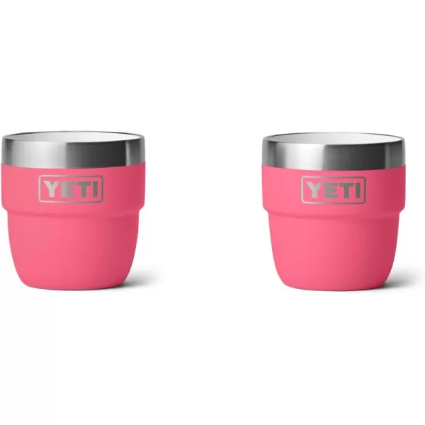 YETI Rambler 4 oz Stackable Cup, Stainless Steel, Vacuum Insulated Espresso/Coffee Cup, 2 Pack, White
