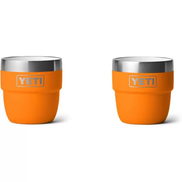 YETI Rambler 4 oz Stackable Cup, Stainless Steel, Vacuum Insulated Espresso/Coffee Cup, 2 Pack, White