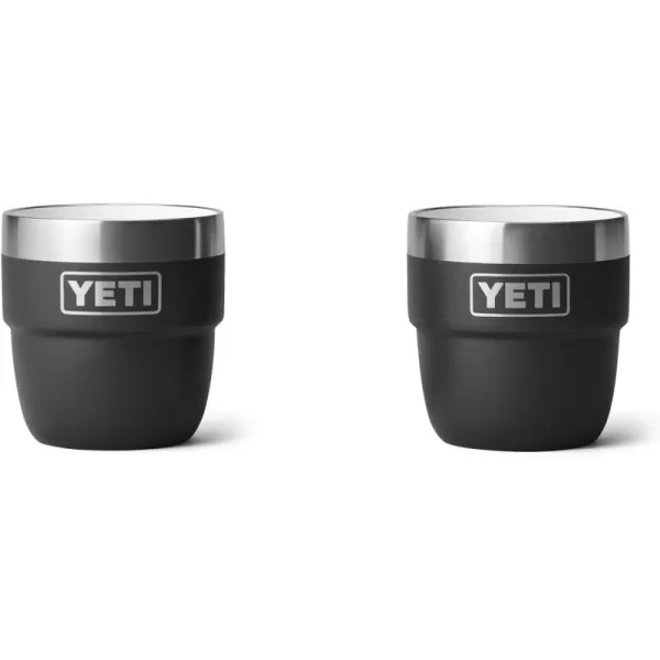 YETI Rambler 4 oz Stackable Cup, Stainless Steel, Vacuum Insulated Espresso/Coffee Cup, 2 Pack, White