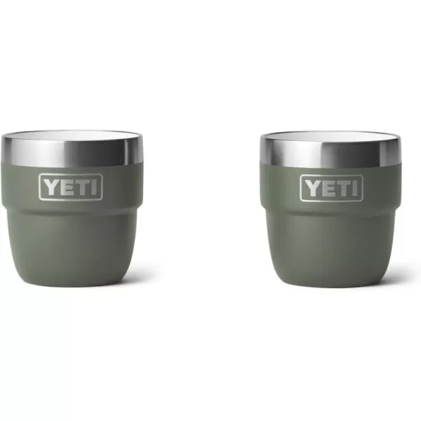 YETI Rambler 4 oz Stackable Cup, Stainless Steel, Vacuum Insulated Espresso/Coffee Cup, 2 Pack, White