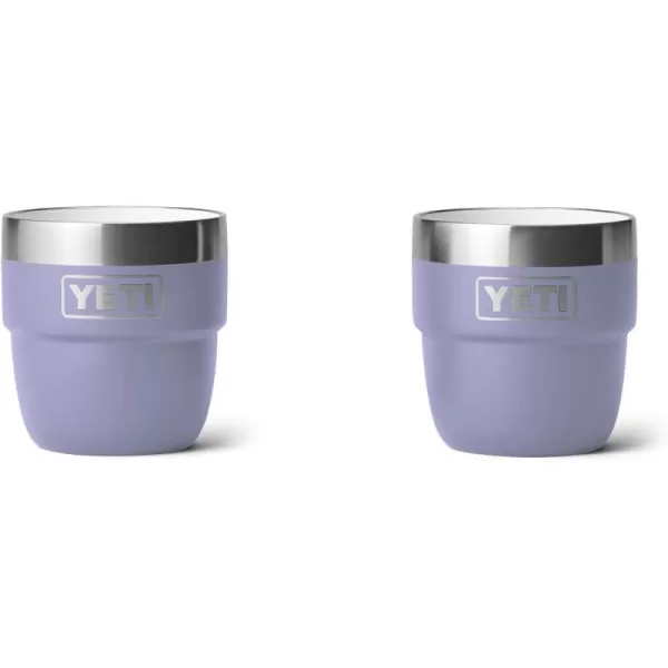 YETI Rambler 4 oz Stackable Cup, Stainless Steel, Vacuum Insulated Espresso/Coffee Cup, 2 Pack, White