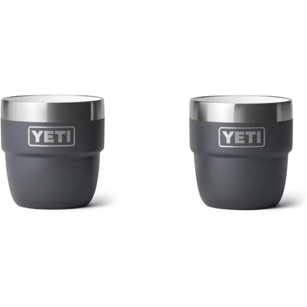 YETI Rambler 4 oz Stackable Cup, Stainless Steel, Vacuum Insulated Espresso/Coffee Cup, 2 Pack, White