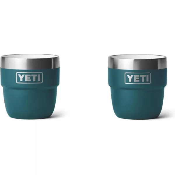 YETI Rambler 4 oz Stackable Cup, Stainless Steel, Vacuum Insulated Espresso/Coffee Cup, 2 Pack, White