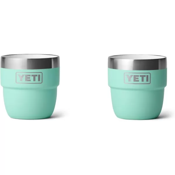 YETI Rambler 4 oz Stackable Cup, Stainless Steel, Vacuum Insulated Espresso/Coffee Cup, 2 Pack, White