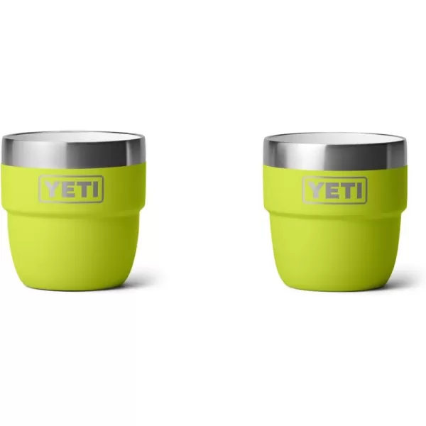 YETI Rambler 4 oz Stackable Cup, Stainless Steel, Vacuum Insulated Espresso/Coffee Cup, 2 Pack, White