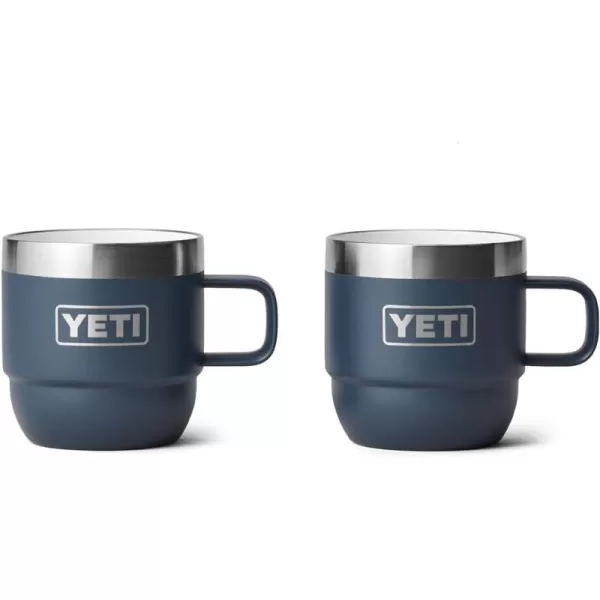 YETI Rambler 6 oz Stackable Mug, Stainless Steel, Vacuum Insulated Espresso/Coffee Mug, 2 Pack, Charcoal