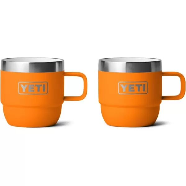 YETI Rambler 6 oz Stackable Mug, Stainless Steel, Vacuum Insulated Espresso/Coffee Mug, 2 Pack, Charcoal