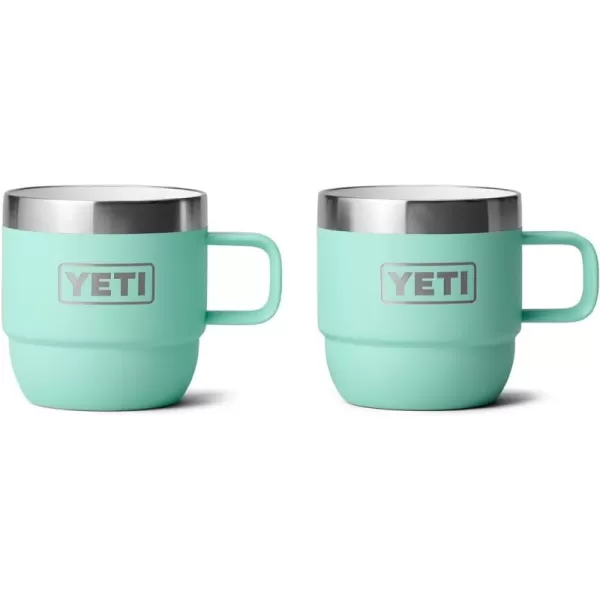 YETI Rambler 6 oz Stackable Mug, Stainless Steel, Vacuum Insulated Espresso/Coffee Mug, 2 Pack, Charcoal