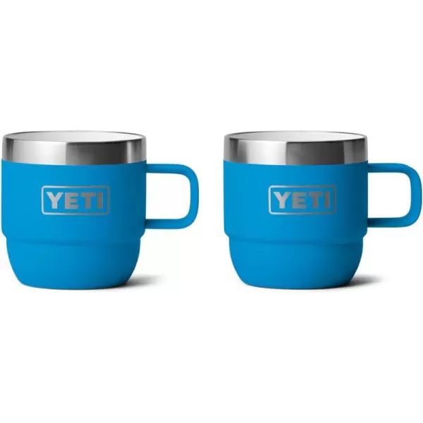 YETI Rambler 6 oz Stackable Mug, Stainless Steel, Vacuum Insulated Espresso/Coffee Mug, 2 Pack, Charcoal