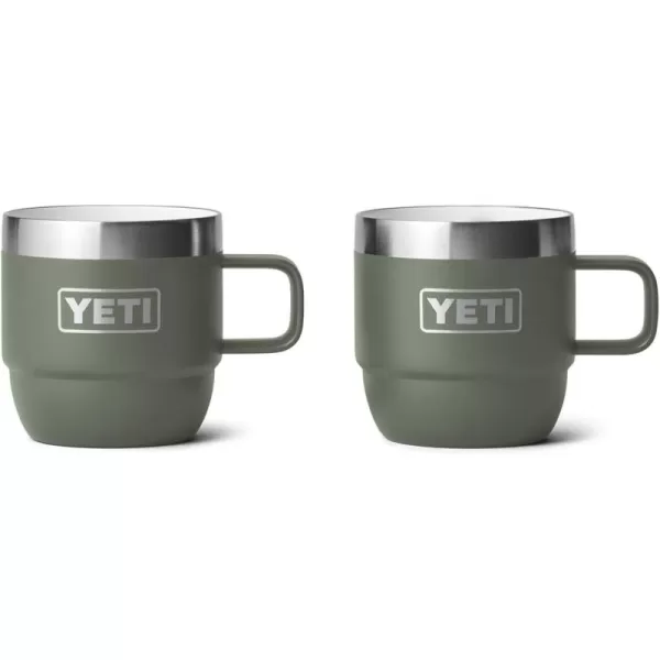 YETI Rambler 6 oz Stackable Mug, Stainless Steel, Vacuum Insulated Espresso/Coffee Mug, 2 Pack, Charcoal