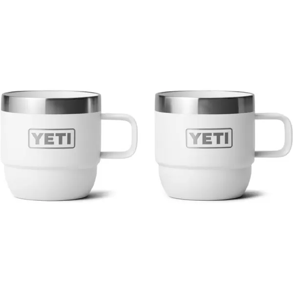 YETI Rambler 6 oz Stackable Mug, Stainless Steel, Vacuum Insulated Espresso/Coffee Mug, 2 Pack, Charcoal