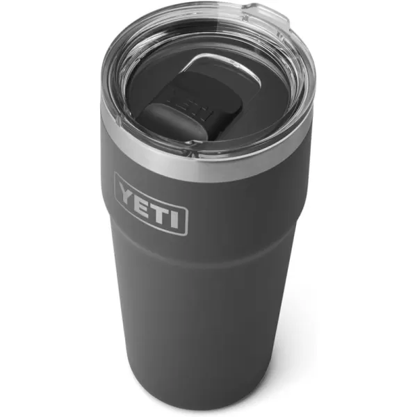 YETI Rambler Stackable Pint, Vacuum Insulated, Stainless Steel with MagSlider Lid, Black