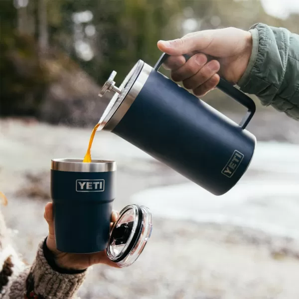 YETI Rambler 34 oz. French Press Coffee Maker, with GroundsControl Filter, Rescue Red