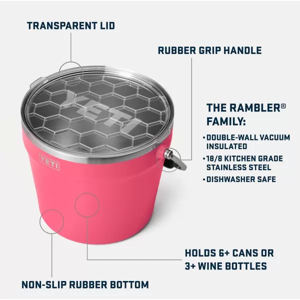 YETI Rambler Beverage Bucket, Double-Wall Vacuum Insulated Ice Bucket with Lid, Camp Green