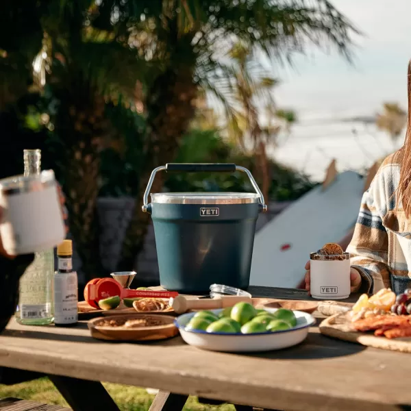 YETI Rambler Beverage Bucket, Double-Wall Vacuum Insulated Ice Bucket with Lid, Camp Green