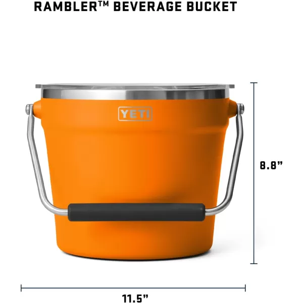 YETI Rambler Beverage Bucket, Double-Wall Vacuum Insulated Ice Bucket with Lid, Camp Green