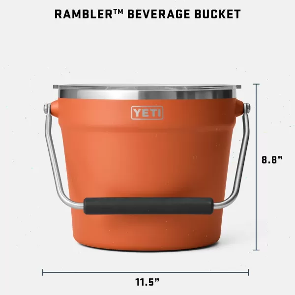 YETI Rambler Beverage Bucket, Double-Wall Vacuum Insulated Ice Bucket with Lid, Camp Green