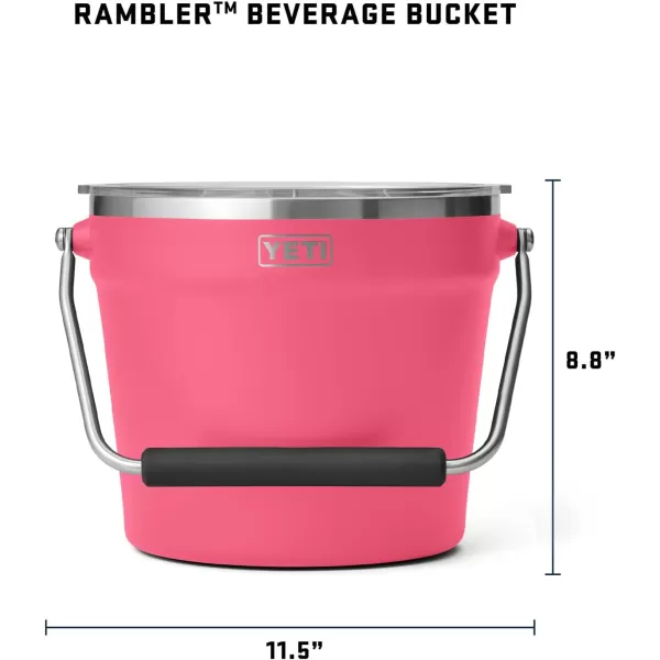 YETI Rambler Beverage Bucket, Double-Wall Vacuum Insulated Ice Bucket with Lid, Camp Green
