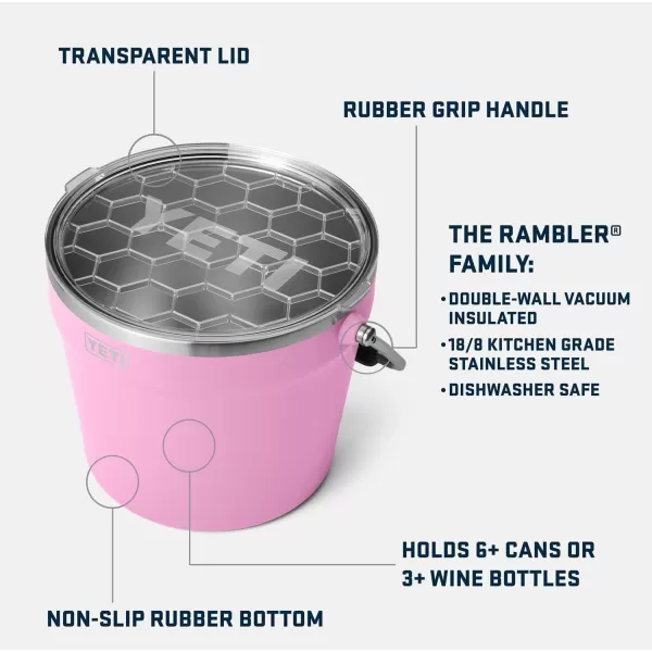 YETI Rambler Beverage Bucket, Double-Wall Vacuum Insulated Ice Bucket with Lid, Camp Green