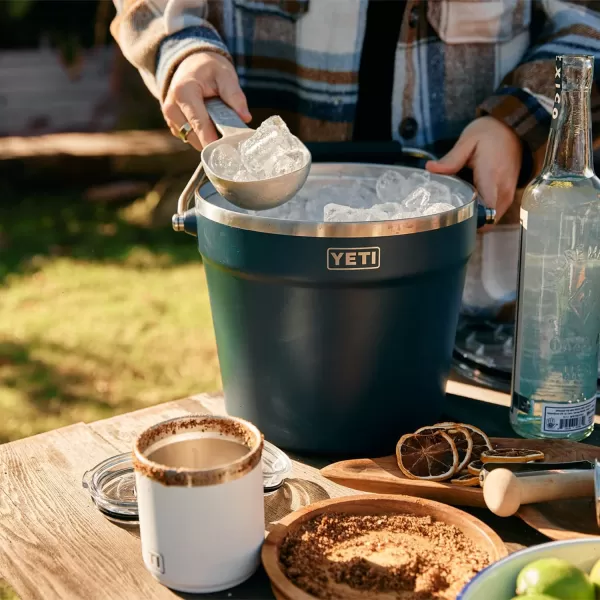 YETI Rambler Beverage Bucket, Double-Wall Vacuum Insulated Ice Bucket with Lid, Camp Green