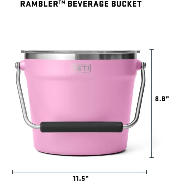 YETI Rambler Beverage Bucket, Double-Wall Vacuum Insulated Ice Bucket with Lid, Camp Green