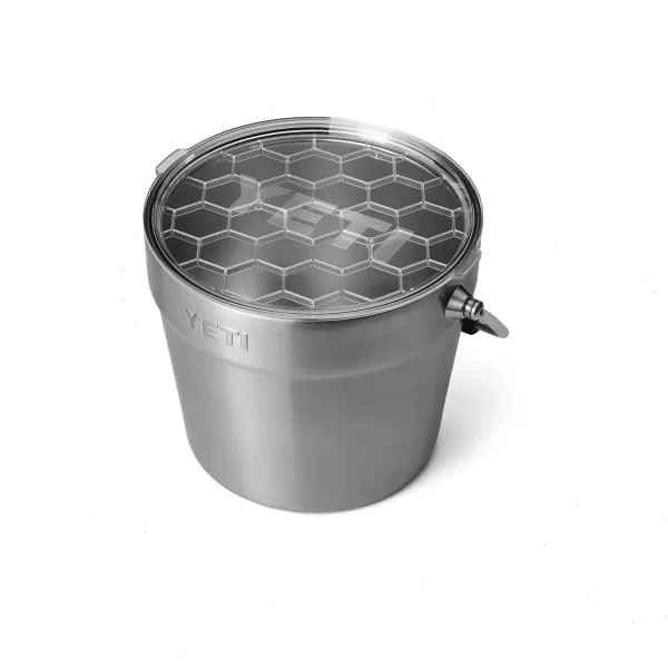 YETI Rambler Beverage Bucket, Double-Wall Vacuum Insulated Ice Bucket with Lid, Camp Green