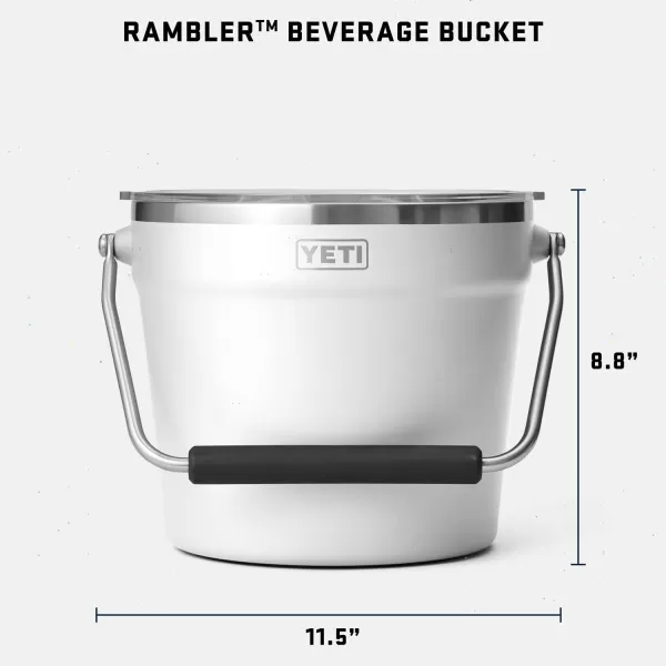 YETI Rambler Beverage Bucket, Double-Wall Vacuum Insulated Ice Bucket with Lid, Camp Green