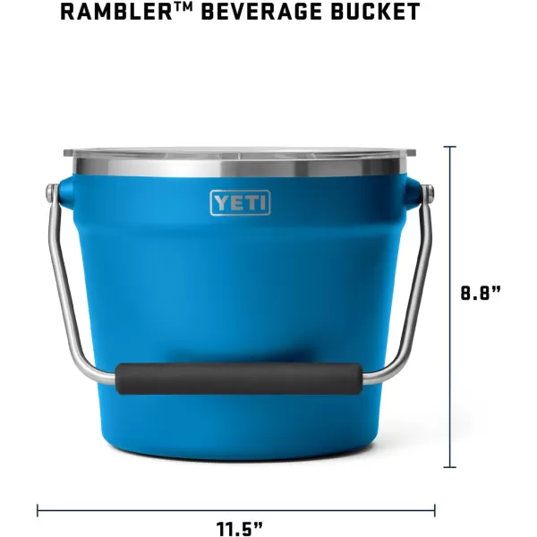 YETI Rambler Beverage Bucket, Double-Wall Vacuum Insulated Ice Bucket with Lid, Camp Green