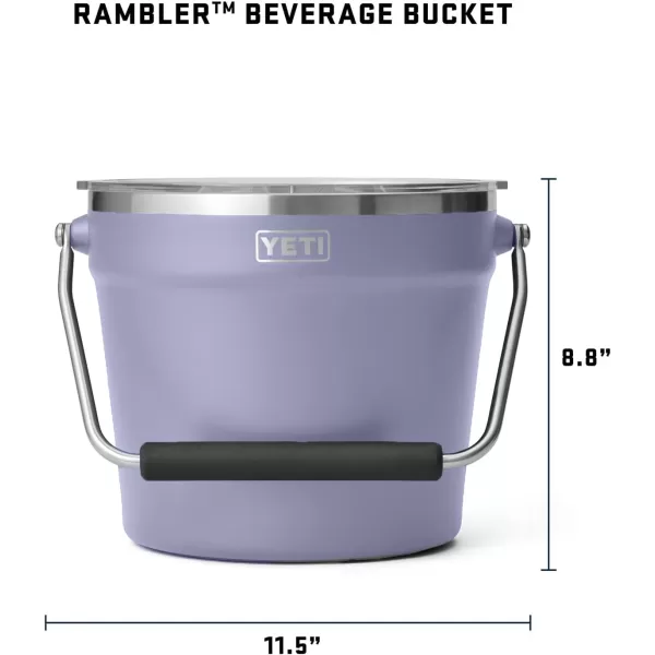 YETI Rambler Beverage Bucket, Double-Wall Vacuum Insulated Ice Bucket with Lid, Camp Green
