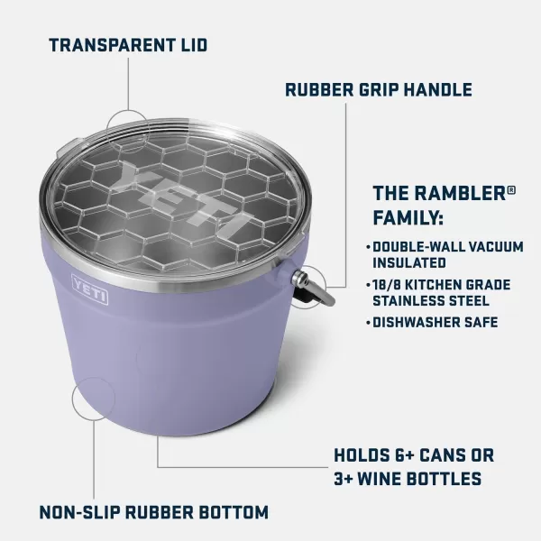 YETI Rambler Beverage Bucket, Double-Wall Vacuum Insulated Ice Bucket with Lid, Camp Green